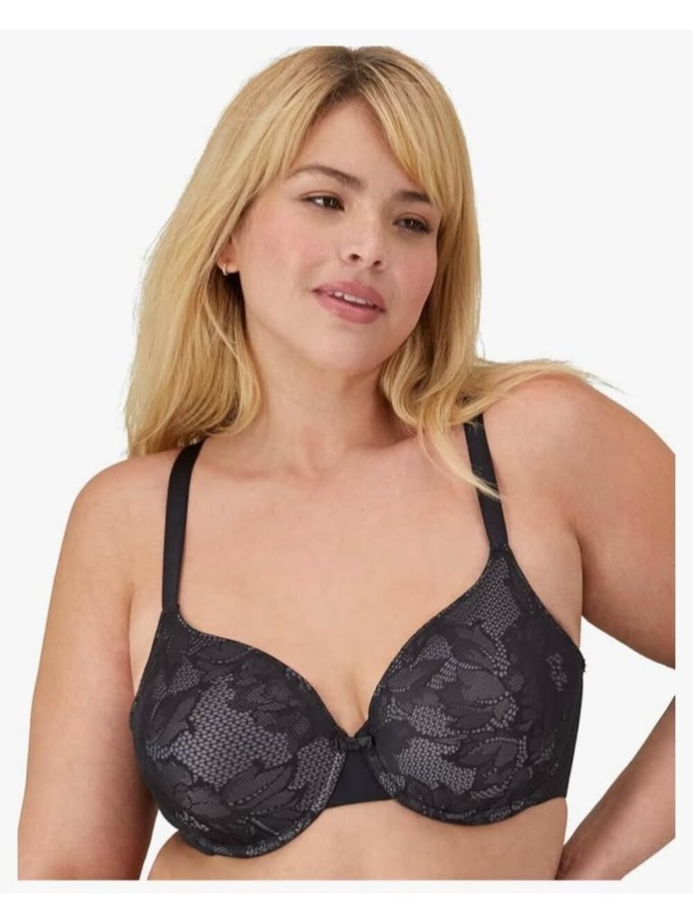 NWT Wonderbra 40D Black Lace Lightly Lined Underwire Full Coverage Bra